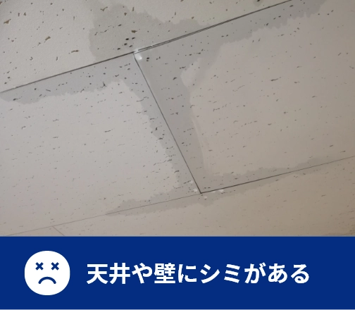 天井や壁にシミがある