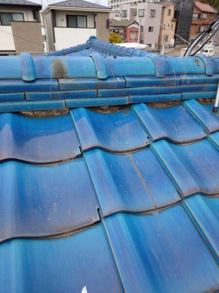 さいたま市貝沼区にて屋根修理〈瓦屋根の漆喰工事〉の施工前写真